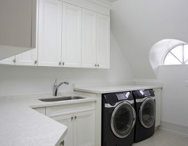 Modern Laundry room inside brand new North American residence.